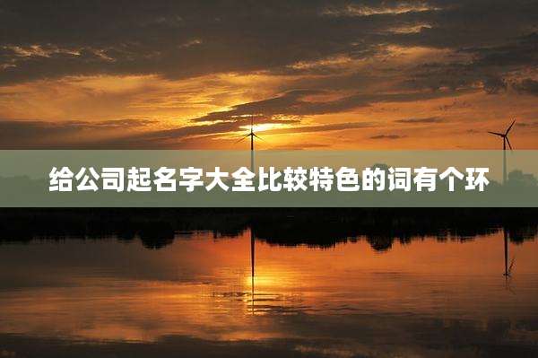 给公司起名字大全比较特色的词有个环