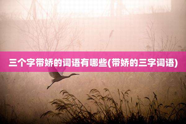 三个字带娇的词语有哪些(带娇的三字词语)