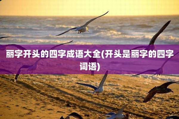 丽字开头的四字成语大全(开头是丽字的四字词语)
