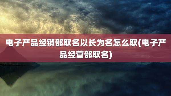 电子产品经销部取名以长为名怎么取(电子产品经营部取名)