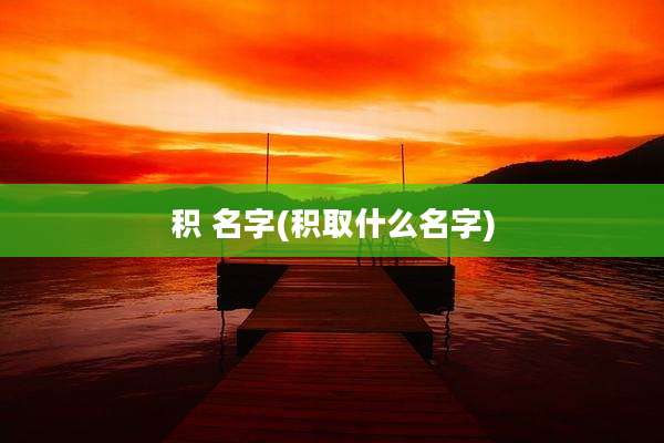 积 名字(积取什么名字)