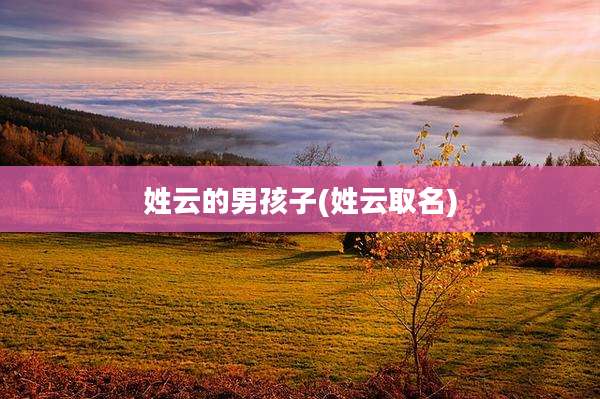 姓云的男孩子(姓云取名)