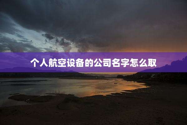 个人航空设备的公司名字怎么取