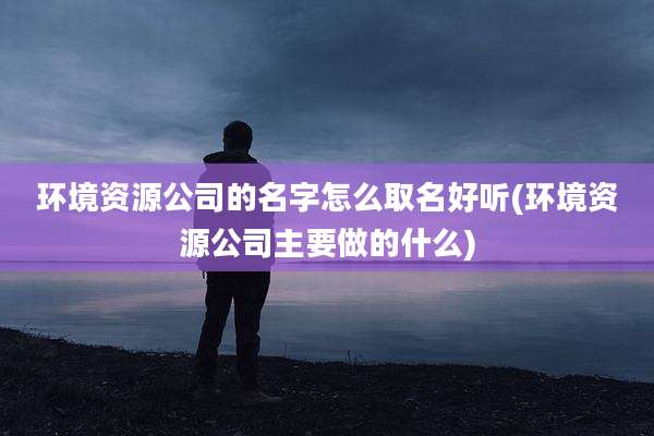 环境资源公司的名字怎么取名好听(环境资源公司主要做的什么)