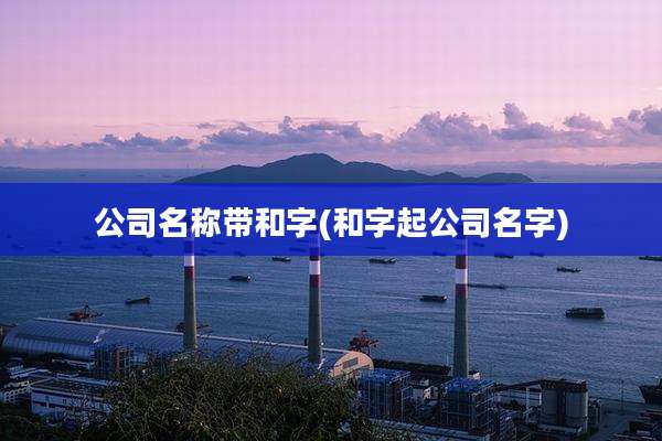 公司名称带和字(和字起公司名字)