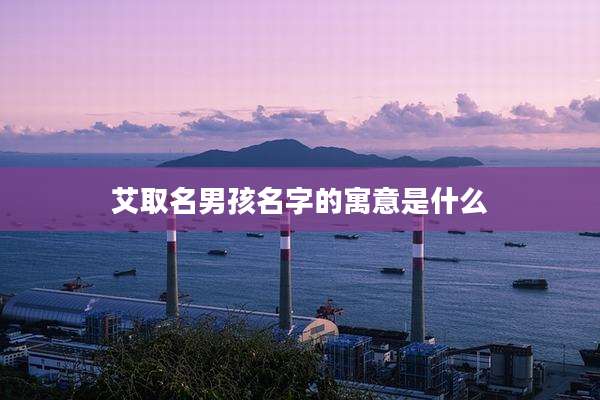 艾取名男孩名字的寓意是什么