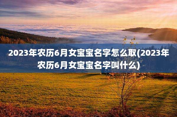 2023年农历6月女宝宝名字怎么取(2023年农历6月女宝宝名字叫什么)