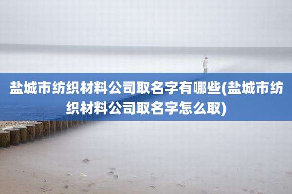盐城市纺织材料公司取名字有哪些(盐城市纺织材料公司取名字怎么取)