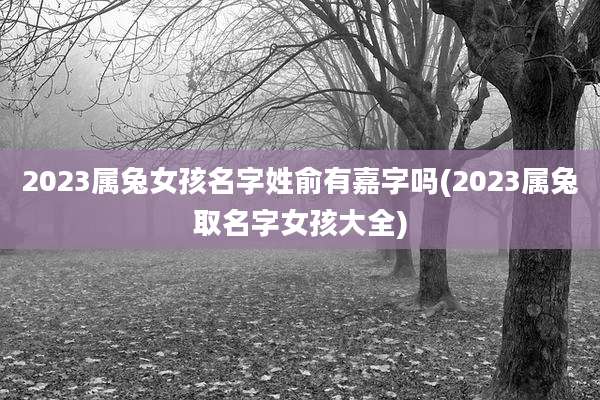 2023属兔女孩名字姓俞有嘉字吗(2023属兔取名字女孩大全)
