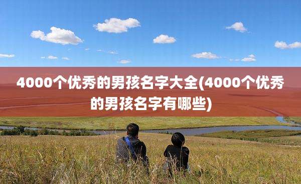 4000个优秀的男孩名字大全(4000个优秀的男孩名字有哪些)