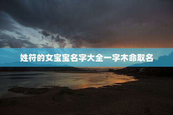 姓符的女宝宝名字大全一字木命取名