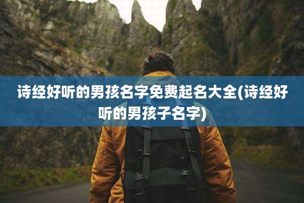 诗经好听的男孩名字免费起名大全(诗经好听的男孩子名字)