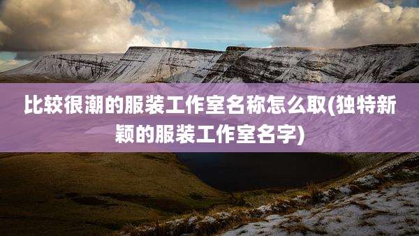 比较很潮的服装工作室名称怎么取(独特新颖的服装工作室名字)