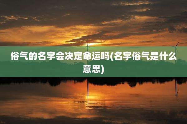 俗气的名字会决定命运吗(名字俗气是什么意思)