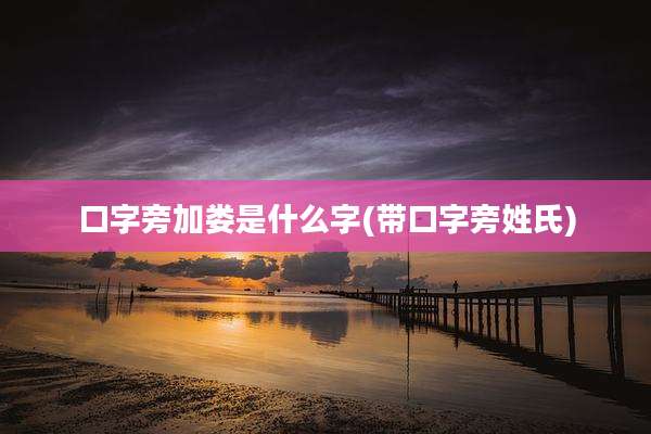口字旁加娄是什么字(带口字旁姓氏)