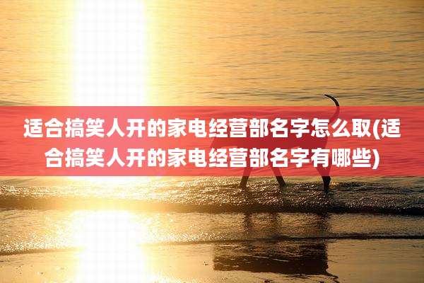 适合搞笑人开的家电经营部名字怎么取(适合搞笑人开的家电经营部名字有哪些)