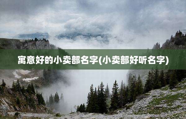 寓意好的小卖部名字(小卖部好听名字)