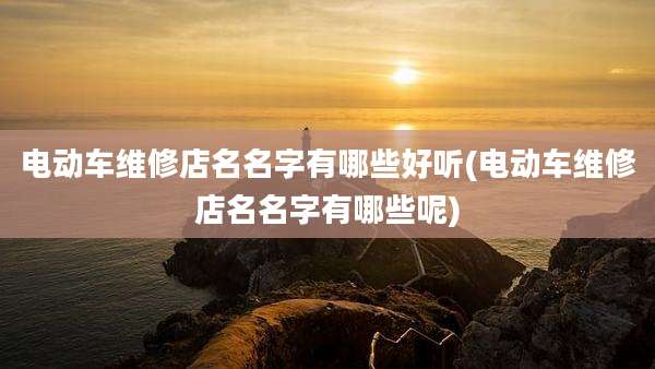 电动车维修店名名字有哪些好听(电动车维修店名名字有哪些呢)