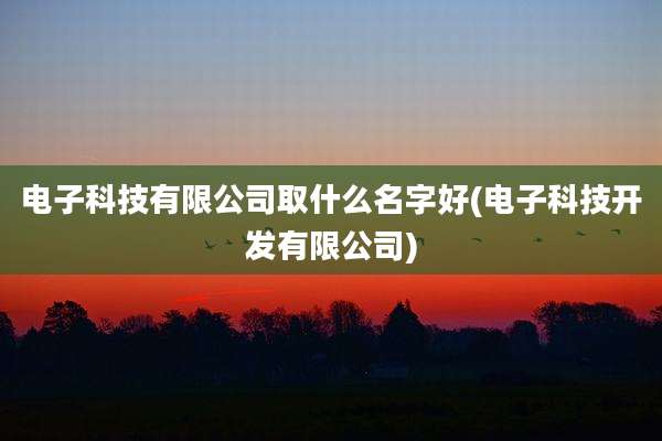 电子科技有限公司取什么名字好(电子科技开发有限公司)