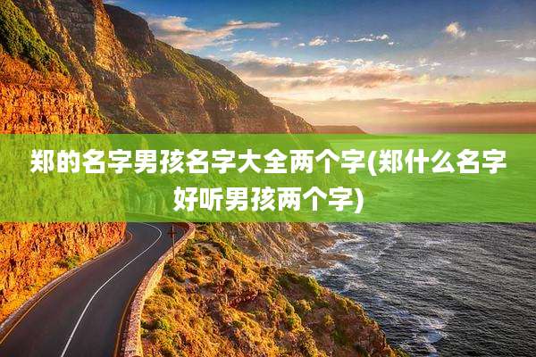 郑的名字男孩名字大全两个字(郑什么名字好听男孩两个字)