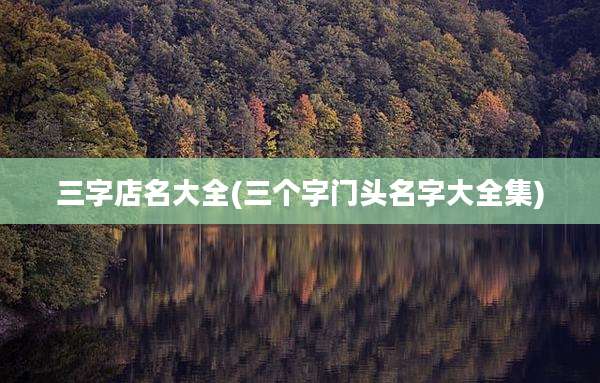 三字店名大全(三个字门头名字大全集)