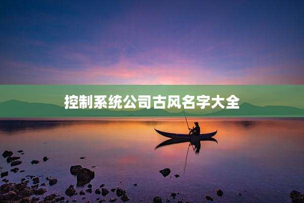 控制系统公司古风名字大全