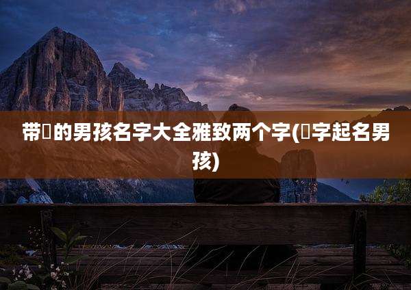 带瑄的男孩名字大全雅致两个字(瑄字起名男孩)