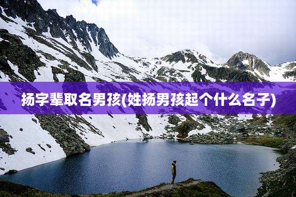 扬字辈取名男孩(姓扬男孩起个什么名子)
