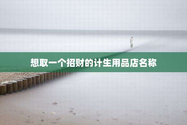 想取一个招财的计生用品店名称