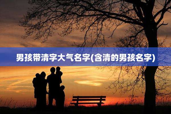 男孩带清字大气名字(含清的男孩名字)
