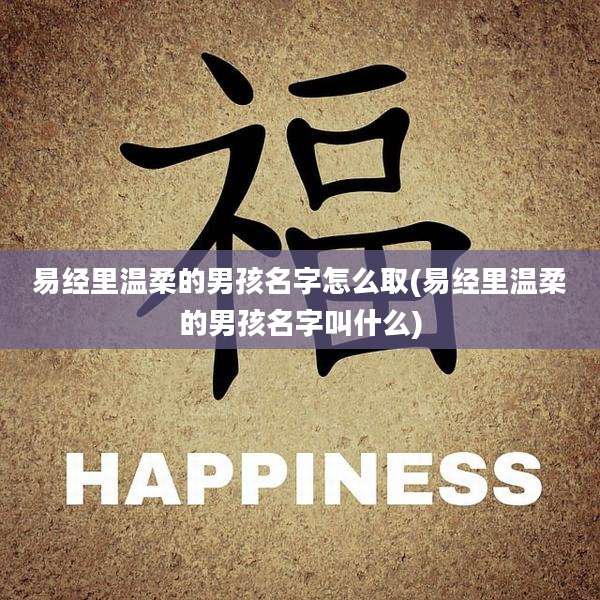 易经里温柔的男孩名字怎么取(易经里温柔的男孩名字叫什么)