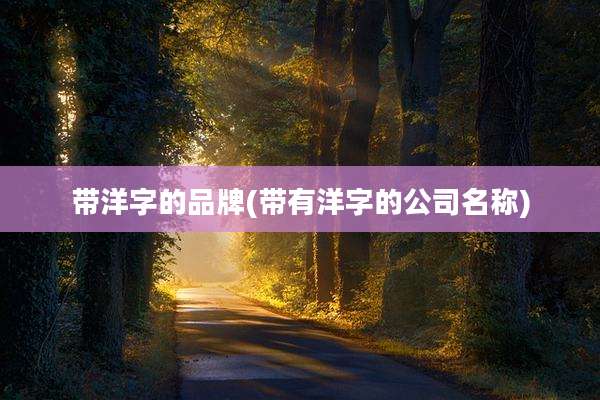 带洋字的品牌(带有洋字的公司名称)