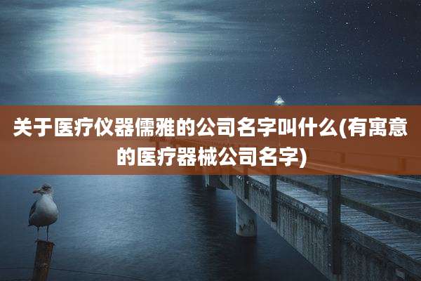 关于医疗仪器儒雅的公司名字叫什么(有寓意的医疗器械公司名字)