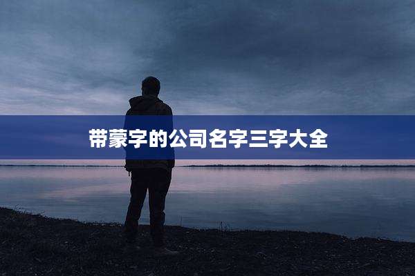 带蒙字的公司名字三字大全