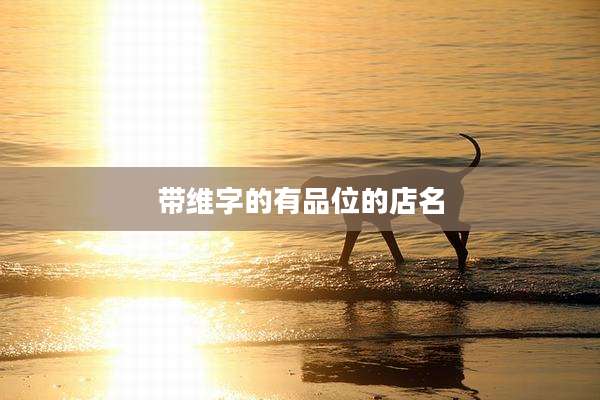 带维字的有品位的店名