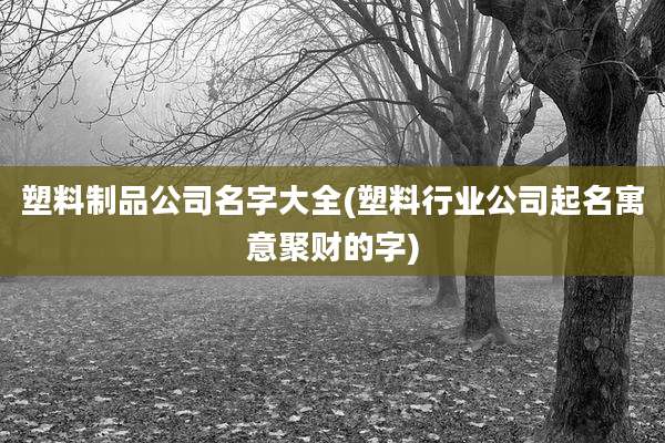 塑料制品公司名字大全(塑料行业公司起名寓意聚财的字)