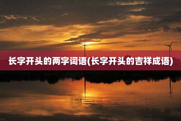 长字开头的两字词语(长字开头的吉祥成语)