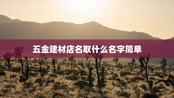 五金建材店名取什么名字简单