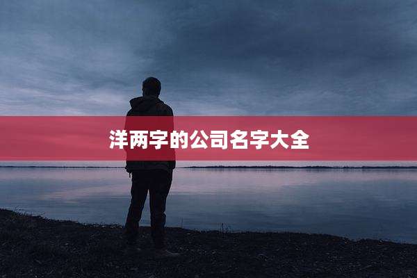 洋两字的公司名字大全