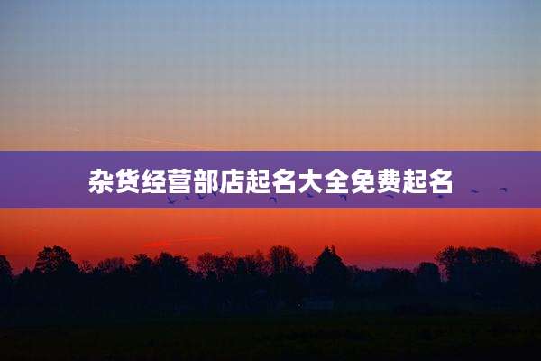 杂货经营部店起名大全免费起名