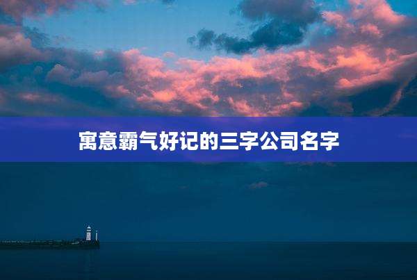 寓意霸气好记的三字公司名字