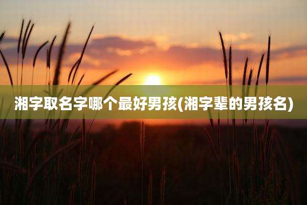 湘字取名字哪个最好男孩(湘字辈的男孩名)