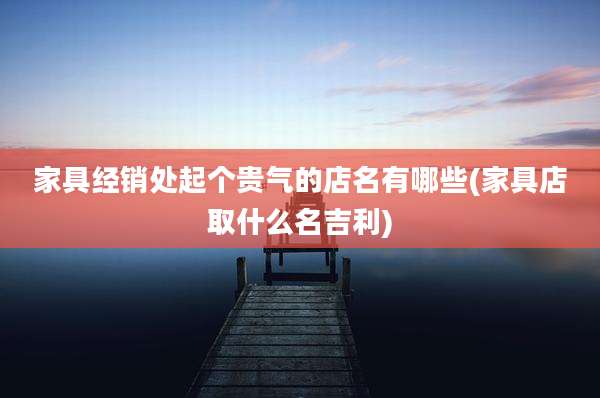 家具经销处起个贵气的店名有哪些(家具店取什么名吉利)
