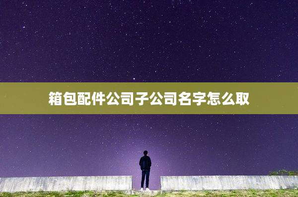 箱包配件公司子公司名字怎么取