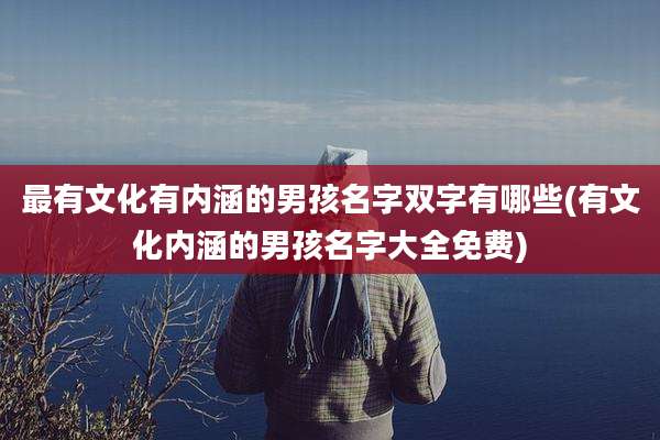 最有文化有内涵的男孩名字双字有哪些(有文化内涵的男孩名字大全免费)