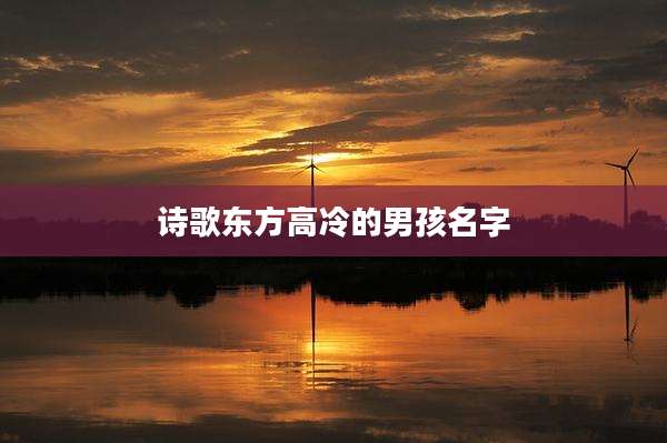 诗歌东方高冷的男孩名字