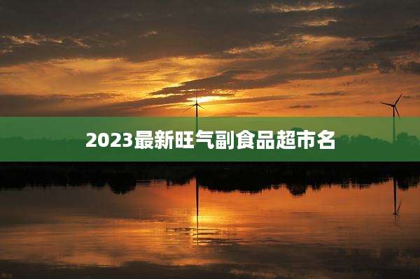 2023最新旺气副食品超市名