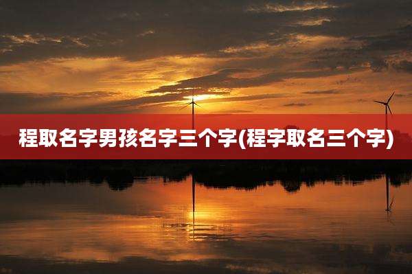 程取名字男孩名字三个字(程字取名三个字)