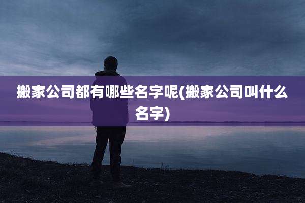 搬家公司都有哪些名字呢(搬家公司叫什么名字)