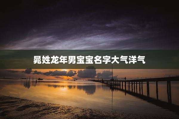 晁姓龙年男宝宝名字大气洋气